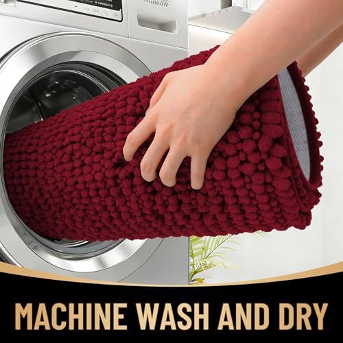 OLANLY Thick Chenille Bathroom Runner Rugs Mats 47x24 - Image 4