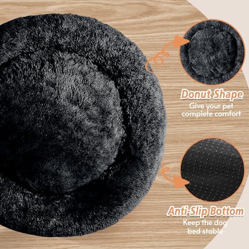 JOLLYVOGUE Dog Beds Large Sized Dog, Calming Anti-Anxiety Dog Bed, Fluffy Donut - Image 5