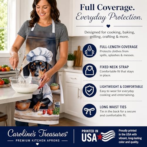 Caroline's Treasures Dachshund The Chef Apron Cooking Kitchen Server Baking - Image 4