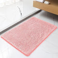Chenille Bathroom Rug 24"x36" Pink, Non-Slip Plush Bath Mat by Kildoss