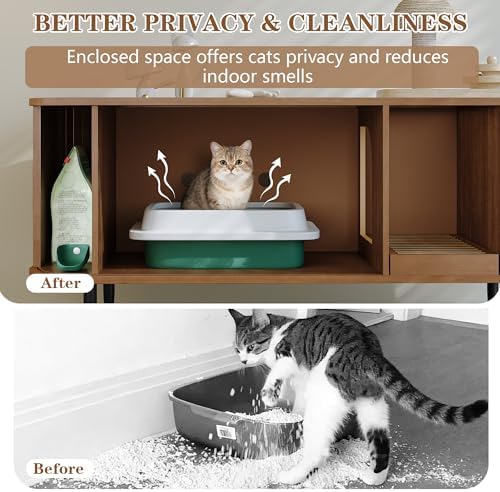 PUPETPO Cat Litter Box Enclosure Furniture - Image 5