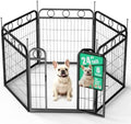Dog Playpen Indoor Outdoor, 24 Inch 6 Panel Metal Dog Pen by HEYRSUN