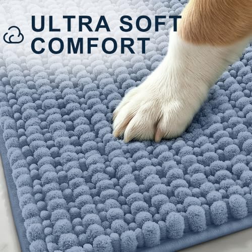 Smiry Dog Door Mat for Muddy Paws 36x24, Ultra Absorbent Chenille Doormat - Image 3