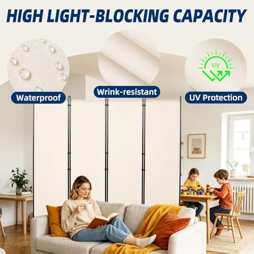 4 Panel Wide Room Divider Wall Screen - Image 3