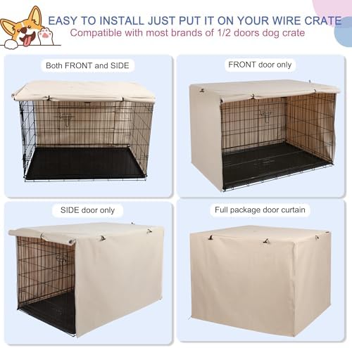 Deblue Dog Crate Cover, Durable Polyester Indoor Pet Kennel Cover - Image 7