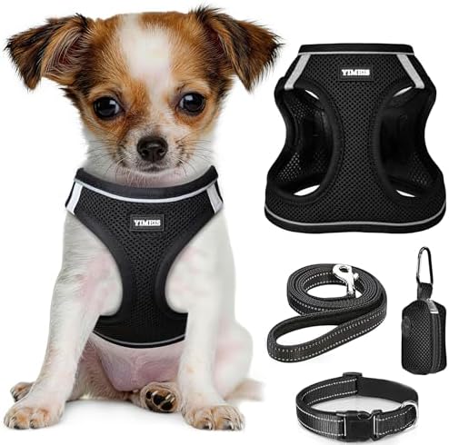 No Pull Dog Puppy Harness and Leash Set Reflective Mesh Vest Medium by YIMEIS