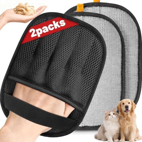 Pet Hair Removal Glove for Dogs & Cats, 2 Packs Five-Finger Grip by Unknown
