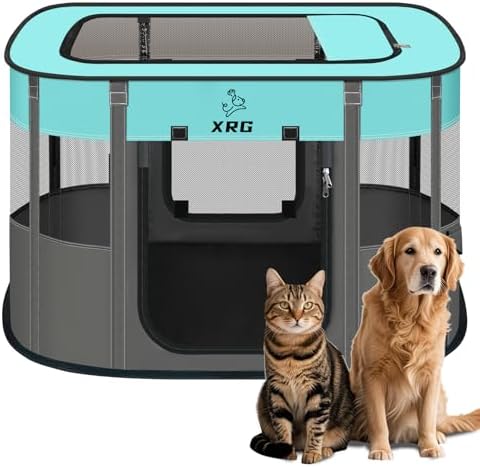 XRG Foldable Pet Playpen, Indoor Cat cage Puppy Crates L by XRG