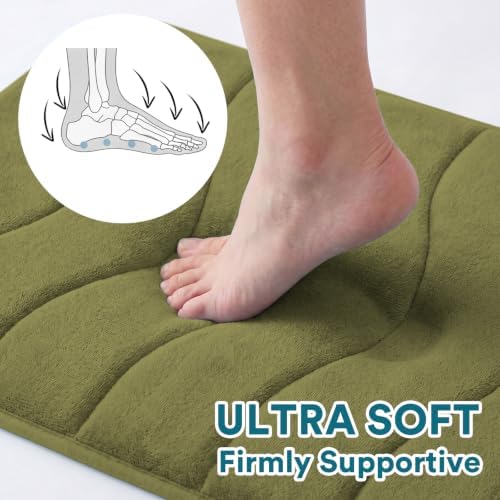 Flamingo P Olive Bath Mat 47x17 Extra Long Quick Dry Washable - Image 3