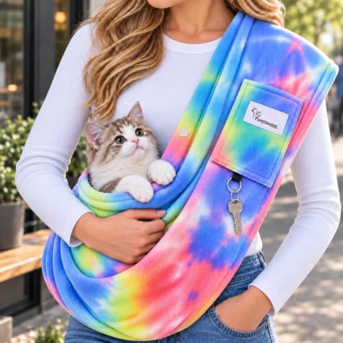 Cat Sling Carrier & Pet Sling for Small Dogs & Cats 3-14 lbs by Unknown