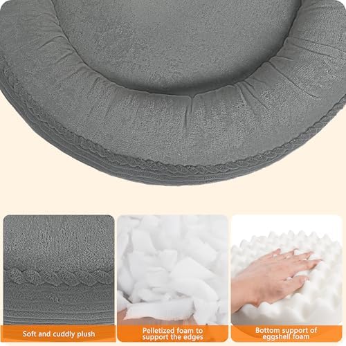 Dwanton Orthopedic Small Dount Dog Bed Cat Bed, Calming Egg-Crate Foam - Image 3