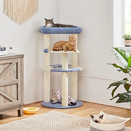 Topeakmart 35in Cat Tree Cat Tower Furniture w/Dangling Ball Platform Perch and - Image 2