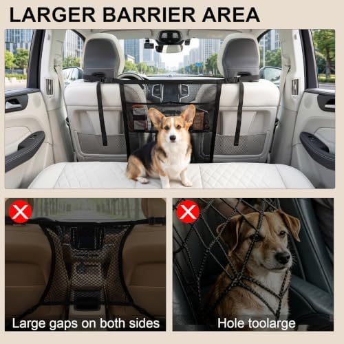 Dog Car Barrier with Metal Hooks, 27.2x22.4 Car Net - Image 4