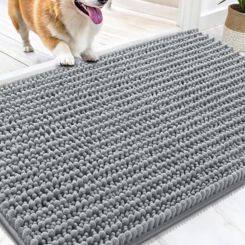 OLANLY Dog Door Mat for Muddy Paws 30x20, Ultra-Absorbent Chenille Mud Mat by OLANLY