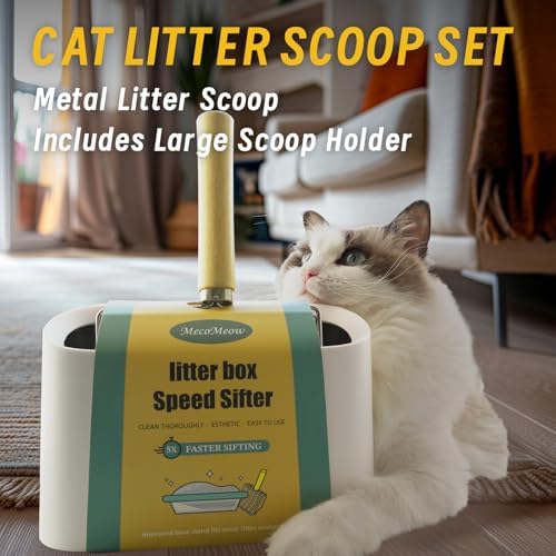 Cat Litter Scoop with Holder-Speed Sifter Litter Box Scooper Captures All Clumps - Image 5