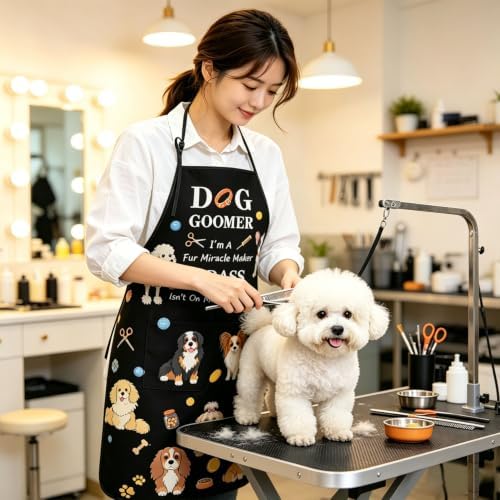 Waterproof Dog Grooming Apron, Adjustable Adult Grooming Smock - Image 2