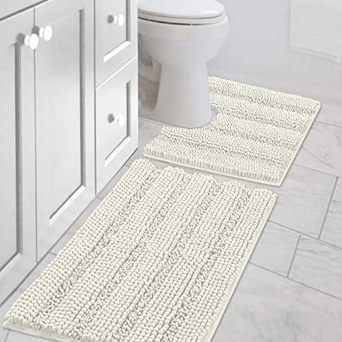 H.VERSAILTEX Bathroom Rugs Bath Rug Set 2 Piece Bathroom Contour Rug Toilet Mat by HVERSAILTEX
