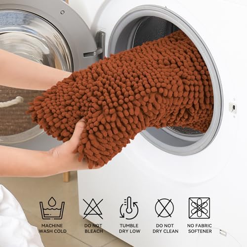 Bcoimo Bath Rug Mat, 70x24 Extra Soft Burnt Orange Long Bathroom Runner Rug - Image 5