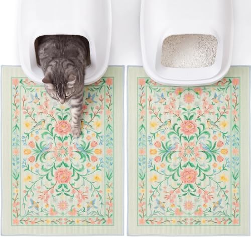 Bienbee Cat Litter Mat, 2 Pack 28" x 20" Machine Washable by Bienbee