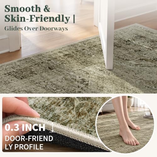 Area Rugs for Bedroom Nursery 4x6 Washable Foldable Vintage Grey - Image 5