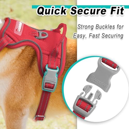 BARKBAY Dog Harness for Small Sized Dog No Pull Mesh 2 Clips Dog Vest - Image 7