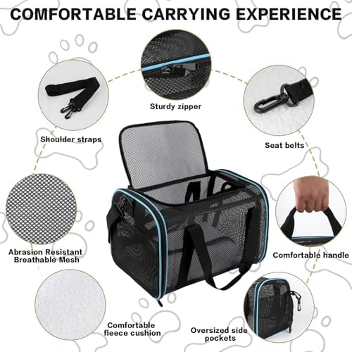 Cat Carrier, Soft-Sided Pet Carrier Bag, Breathable Mesh - Image 3