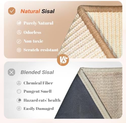 CHEERHOME PETS Sisal Cat Scratcher Bed, Wooden Cat Furniture - Image 5