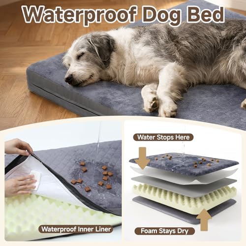 Waterproof Dog Bed for Crate, Washable Reversible Outdoor Kennel Pad - Image 2