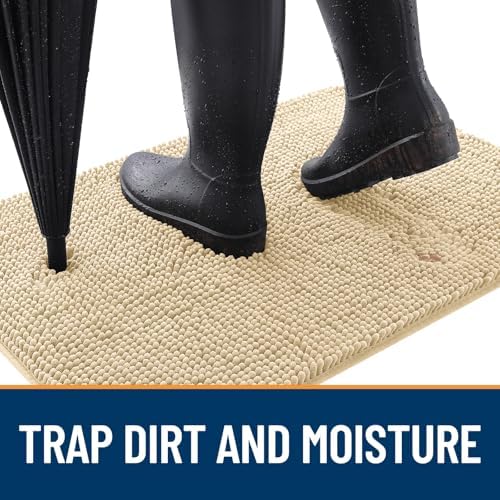 OLANLY Dog Door Mat for Muddy Paws 47x20, Super Absorbent Chenille Mud Mat - Image 2