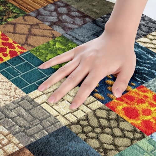 Manfei Video Game Bathroom Rug, Pixelated Themed Game Non Slip Bath Mat - Image 2