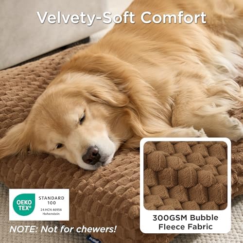 Bedsure XL WashableDog Bed for Crate, Soft Bubble Fleece, Extra Large 41" - Image 2