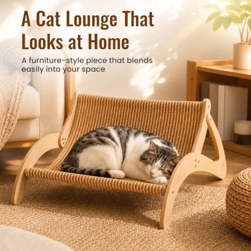 XL Sisal Cat Scratcher Bed for Large Cats|Stable Wood Cat Lounge|21x21x10 - Image 6