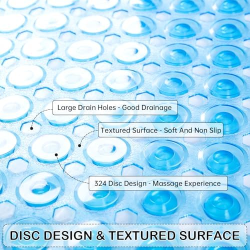 Non-Slip Bathtub and Shower Mats, Power Grip Bath Mat 35 x 16.3 Inch - Image 2