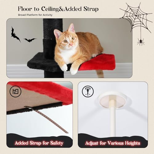 PAWZ Road Gothic Cat Tree, 86.8"-120" Floor to Ceiling Tower Large Condo - Image 6