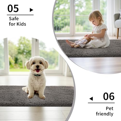 Disolla Dark Grey Bathroom Rugs 24x36, Non-Slip Plush Thick Bath Mat - Image 6