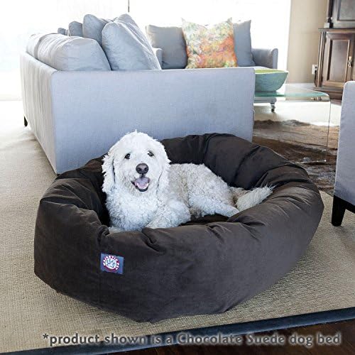 Majestic Pet 32 Inch Suede Calming Dog Bed Washable 32x23x7 – Cozy Soft Round - Image 6