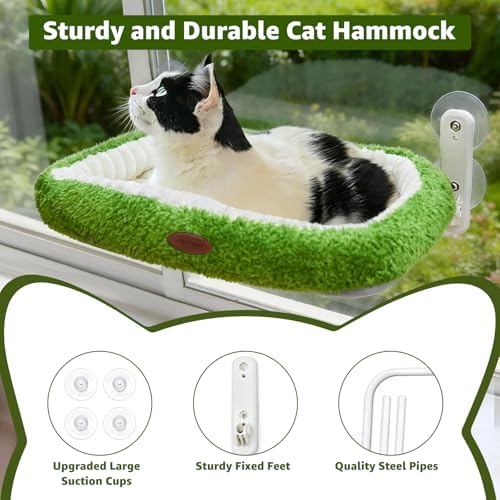 Woochpet Cat Window Perch，Cordless Foldable Cat Hammock Bed - Image 5