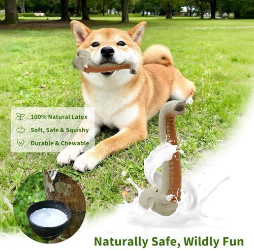 Latex Squeaky Dog Toys, 2 Pack Soft Rubber Dog Chew Toys, 9.5" Standing Stick - Image 4