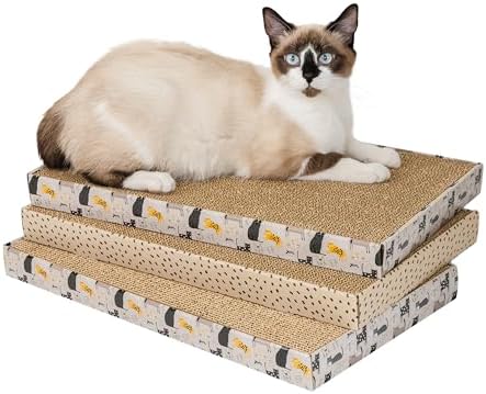 Kitty City Cat Scratcher– 3-Pack Durable Corrugated Cardboard Scratch Pads by KittyCity