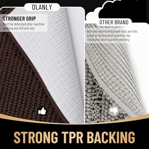 OLANLY Thick Chenille Large Bathroom Rugs 70x46, Absorbent Bath Mat - Image 5