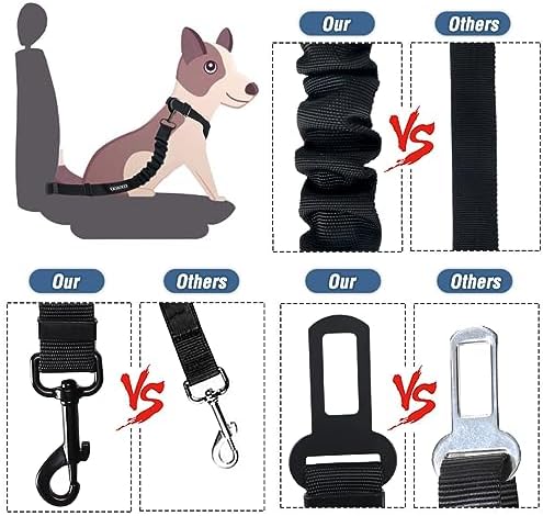 COOYOO Dog Seat Belt, 3 Piece Set Retractable Dog Car Adjustable Seatbelts - Image 4