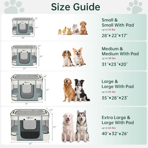 Siedihit 40" Dog Playpen, Cat Puppy Pen, Pet Portable Crate Indoor Outdoor - Image 2