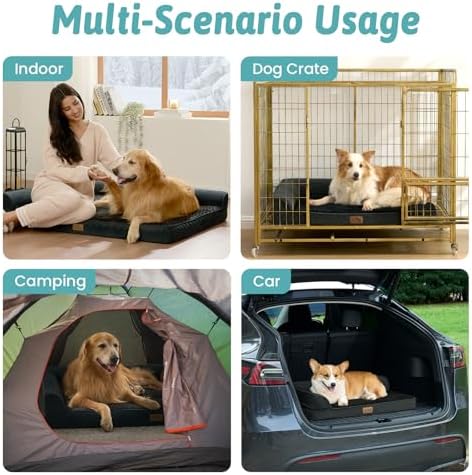 COZY KISS Orthopedic Dog Bed for Extra Large Dogs, L Shaped XL 44x32 inch - Image 6