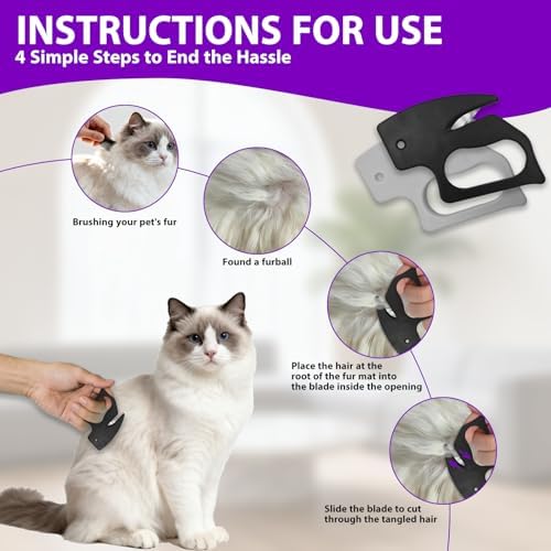 2Pcs Knotting Comb for Cats, Pet Knotting Comb, Matted Fur Remover - Image 3