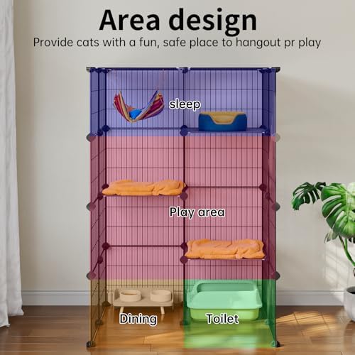 Oneluck 4-Tier Cat Cage for Indoor Cats 47.2-Inch Large Detachable Metal Wire - Image 4