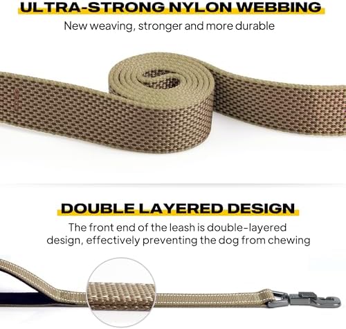 Fida Heavy Duty Dog Leash for Medium Large Dogs, 4 FT, Dual Padded Handles - Image 3