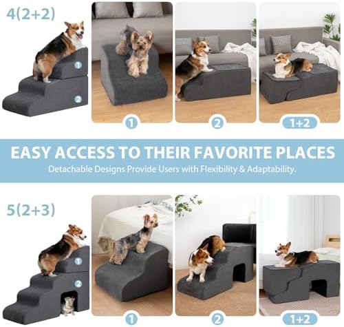 Garnpet Dog Stairs for High Beds, 4-Step Dog Steps for Small Dogs and Cats - Image 3