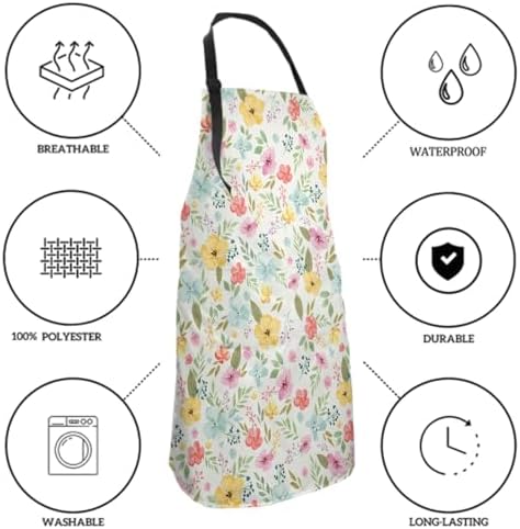 Sweetshow Cute Dog Apron with 2 Pockets and Adjustable Neck Waterproof Kitchen - Image 6