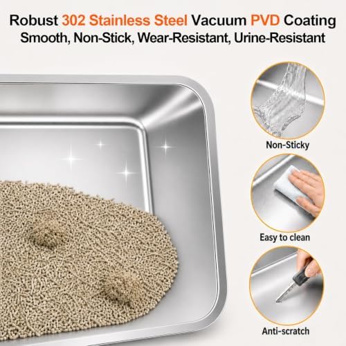 XL Enclosed Stainless Steel Litter Box - Image 5