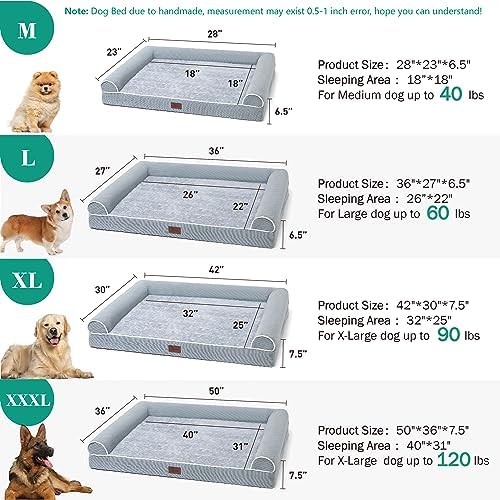 TJSOULER Orthopedic Dog Beds for Large Dogs, Waterproof Lined Egg Crate Foam - Image 5